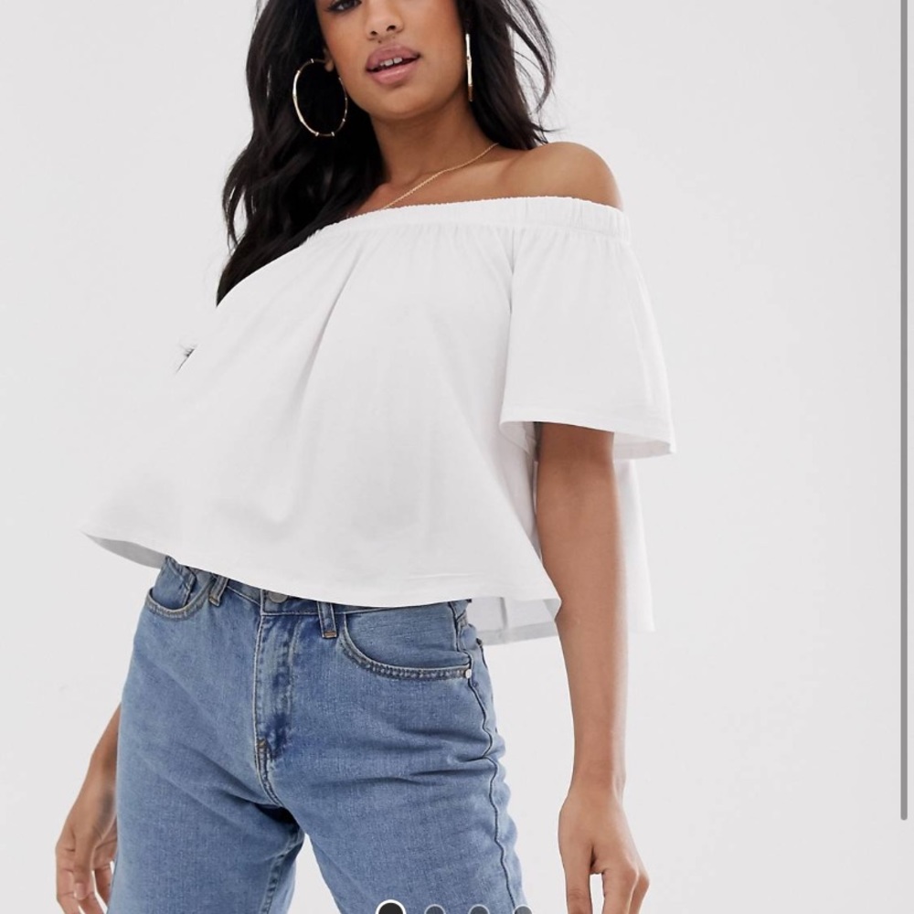 ASOS off shoulder swing top white